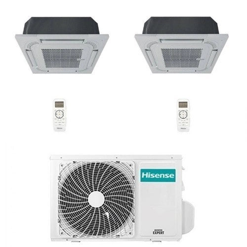 Climatiseur Hisense Cassette Dual Split 9000+9000 BTU 2AMW35U4RGC R-32 Wi-Fi en option