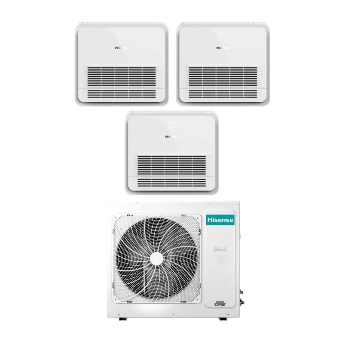 Climatiseur Hisense Console Trial Split 9000+9000+9000 BTU 3AMW52U4RJC R-32 Wi-Fi en option avec télécommande de série