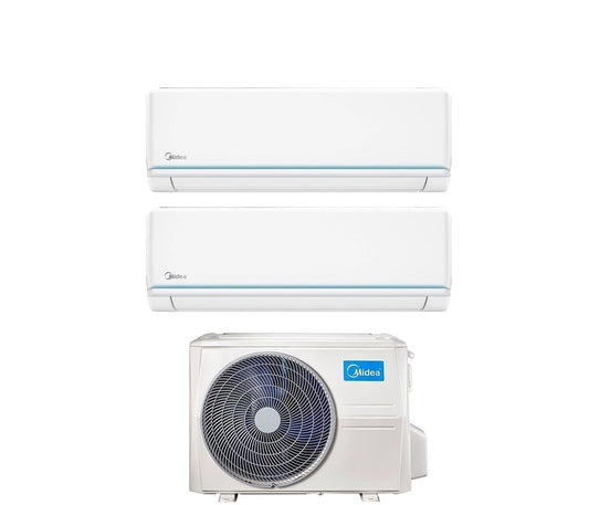 Climatiseur Midea Inverter Série EVOLUTION Dual Split 9000+9000 Btu M2OG-14HFN8-Q R-32 Wi-Fi en option