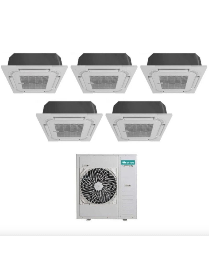 Climatiseur Hisense à cassette Penta Split 9000+9000+9000+9000+18000 BTU 5AMW125U4RTA R-32 avec télécommande de série et panneau inclus