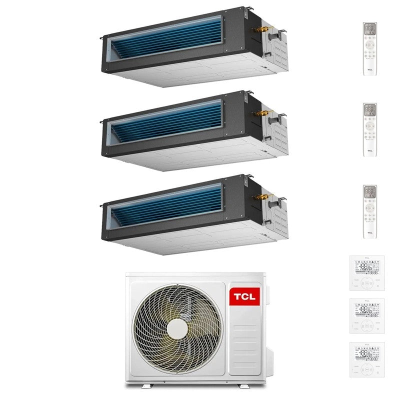 Climatiseur gainable TCL Trial Split 9000+9000+12000 BTU MT2730 R-32 Wi-Fi en option avec commandes incluses