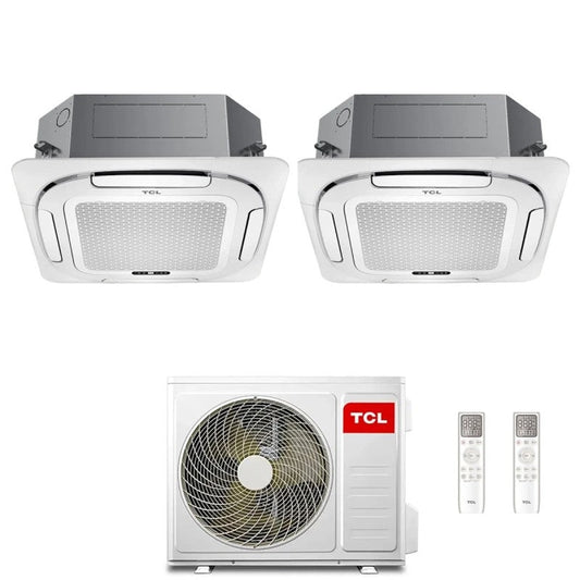 Climatiseur cassette 4 voies TCL Compact Dual Split 12000+18000 BTU MT2730 R-32 Wi-Fi en option